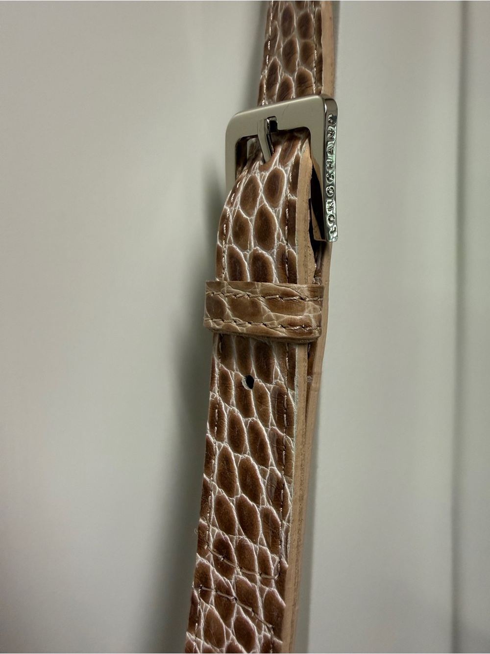 Longchamp Taupe Crocodile Embossed Leather Crossbody / Shoulder Bag - Picture 5 of 13
